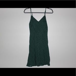 Green with white flowers dress